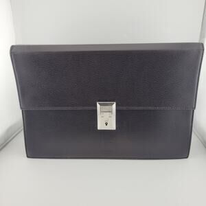 Dunhill Black Leather Combo Lock Clutch Case Second Bag